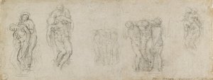 Bir Pieta ve Bir Entombment için Çalışmalar, 16. yüzyıl by Michelangelo Buonarroti