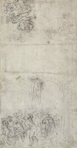 Son Yargı Çalışması (kağıt üzerinde kalem ve kurşun kalem) (verso) by Michelangelo Buonarroti