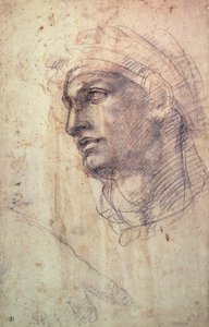 Bir Kafa Çalışması (kağıt üzerinde kömür) by Michelangelo Buonarroti