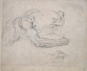 Yerden Yükselen Bir Adamın İncelenmesi, 16. yüzyıl by Michelangelo Buonarroti