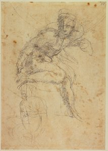 İki Sistine Nü çalışması by Michelangelo Buonarroti