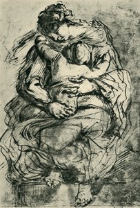 Madonna ve çocuk, 16. yüzyılın sonu ile 17. yüzyılın başları, 1943. by Michelangelo Merisi Caravaggio