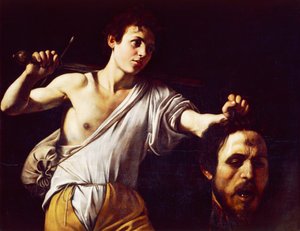 David ve Goliath Başkanı Michelangelo Merisi, Caravaggio (1571-1610) olarak bilinir, Tuval üzerine yağlı boya, 90,5 x 116,5cm by Michelangelo Merisi da Caravaggio