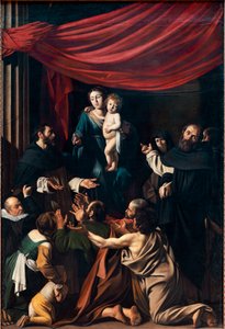 Madonna Tesbih'te (tuval üzerine yağlı boya by Michelangelo Merisi da Caravaggio