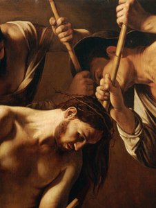 Dikenli Taç, c.1603 (tuval üzerine yağlı boya) (507206 detayı) by Michelangelo Merisi da Caravaggio