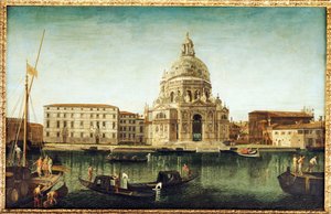 Büyük Kanal üzerinde Gondol ile Santa Maria della Salute, Venedik, by Michele Marieschi
