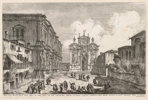 Venedik Manzaraları: Campo S. Rocco by Michele Marieschi