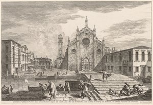 Venedik Manzaraları: Campo dei Frari, 1741. by Michele Marieschi