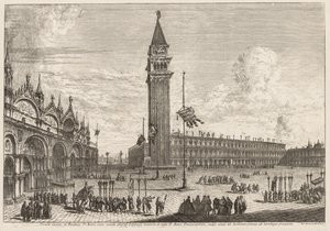 Venedik Manzaraları: Piazza ve Piazzetta, 1741. by Michele Marieschi