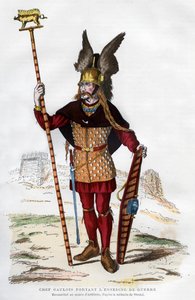 Bir standart taşıyan savaş elbiseli Galya şefi, 1882-1884. by Michelet