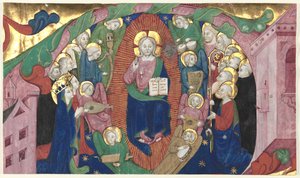 Bir Koro Kitabından Tarihsel Bir İlk Parçanın Parçası: Majesteleri İsa, c. 1400. by Michelino Molinari da Besozzo