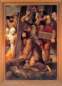 Michiel Coxcie (Coxie) (1499-1592) tarafından ""İsa Haç Taşıyan" (Mesih Haç Taşıyan) Tablo