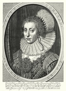 Elizabeth Stuart, Bohemya Kraliçesi (gravür) by Michiel Jansz. van (after) Miereveld