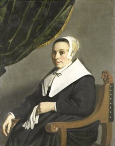 Bir Kadın Portresi by Michiel Servaesz (1628-1693) Nouts