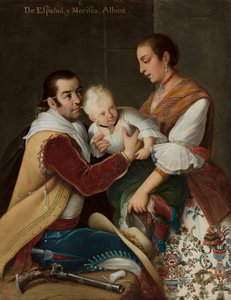 İspanyol ve Moriscalı Albino Kız by Miguel Cabrera