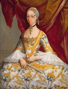 Dona Maria de la Luz Padilla y Cervantes (tuval üzerine yağlı boya) by Miguel Cabrera