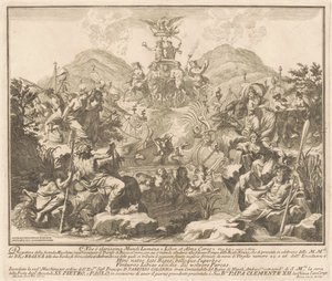 1738 Chinea için Seconda Macchina: Bacchus ve Ceres Zaferi by Miguel de Sorellò, after Carl Marcus Tuscher