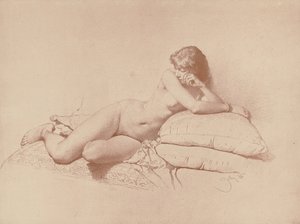 Çıplak Yatan Bir Kadının Çalışması, 1885 by Mihaly von Zichy