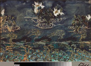 Nenuphars (nympheas) (Nilüferler) - Mikhail Alexandrovich Vrubel (Vrubel) (1856-1910), kağıt üzerine suluboya ve guaj, Rus sanatı 19.-20. yüzyıl, art nouveau - Devlet Müzesi Abramtsevo Estate, Moskova by Mikhail Aleksandrovich Vrubel