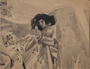 Tamaras Dansı. Mihail Lermontov, 1890-1891 tarafından yazılan Şeytan şiirine örnek by Mikhail Aleksandrovich Vrubel