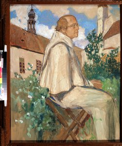 ""Johann Gregor Mendel (1822-1884), Çek keşiş ve botanikçi, genetiğin kurucusu portresi"" Mikhail Dmitrievich Ezuchevsky (1880-1928) 1926 Devlet Darwin Müzesi, Moskova