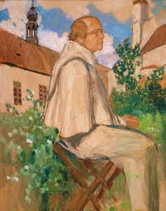 Genetikçi Johann Gregor Mendel'in portresi, 1926 (kağıt üzerinde pastel)