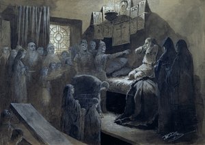 IV. İvan (1530-84) Öldürdüklerinin Hayaletleri Tarafından Ziyaret Edilen Korkunç (kağıt üzerinde gövde rengi ile kalem ve mürekkep)