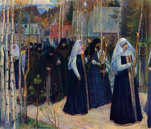 Peçeyi Aldıktan Sonra, 1898, 1965. by Mikhail Nesterov