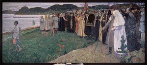 Rusya'da popüler ruh (Rusya'da Halk Ruhu). Resim, Mikhail Vasilyevich Nesterov (1862-1942), tuval üzerine yağlı boya by Mikhail Vasilievich Nesterov