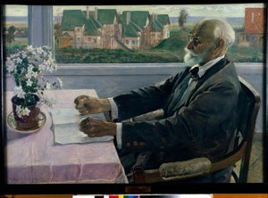 Fizyolog, psikolog ve doktor Ivan Petrovich Pavlov'un Portresi - Mihail Vasilyeviç Nesterov'un (1862-1942) tablosu, tuval üzerine yağlı boya by Mikhail Vasilievich Nesterov
