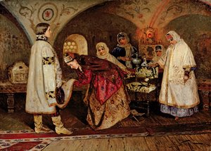 Çar Alexei Mihayloviç (1629-76) Geliniyle Buluşuyor, Maria Miloslavasky, 1887 by Mikhail Vasilievich Nesterov