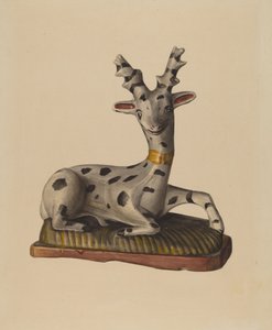 Chalkware Geyiği, 1938 civarı (suluboya) by Mina Lowry