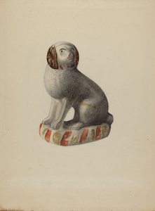 Pa. Alman Köpek Heykelcik, c. 1937. by Mina Lowry
