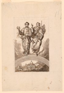 Vatikan üzerinde Aziz Peter ve Paul by Minardi Tommaso