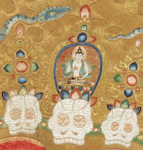 İmparatorluk İşlemeli İpek Thangka