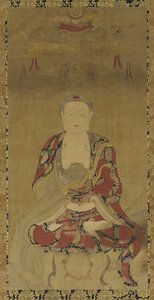 Dhyani Buddha (kağıt üzerinde mürekkep ve renk)
