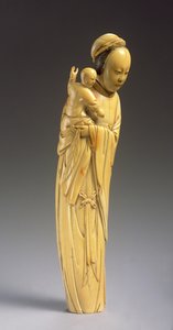 Bir çocuğu tutan Guanyin figürü (fildişi oyma) (ayrıca bkz. 272122)