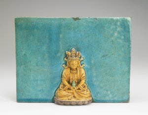 Buda Amitabha figürlü karo (seramik)