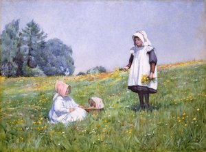 Düğünçiçekleri ve Papatyalar (kağıt üzerinde wc) by Minnie Jane Hardman
