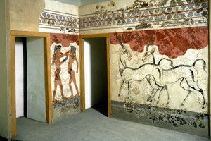 Minos Sanatı: “”hayvanlar ve savaşçı dövüşü””” Santorini