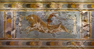 Sıçrayan Boğa Freskinden Detay. Knossos