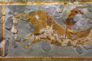 Sıçrayan Boğa Freskinden Detay. Knossos
