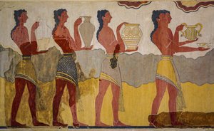 Alay freskinin yeniden inşası by Minoan