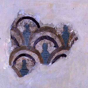Spiral bant ve çiçekler Knossos, Girit, MÖ 1500 dolayları (fresk) by Minoan