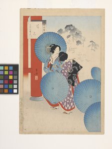 Çiçek Görüntüleme, Bunsei Döneminin Kadınları (renkli tahta baskı) by Mizuno Toshikata