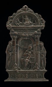 Madonna ve Çocuk, Aziz Anthony Abbot ve Aziz Jerome ile Enthroned, 1490. by Moderno
