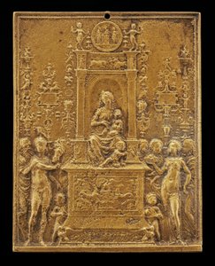 Madonna ve Çocuk Azizlerle Enthroned, 15. yüzyılın sonları - 16. yüzyılın başlarında.