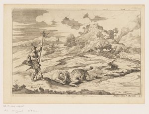 George ve ejderha ile manzara Titian