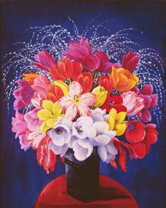 Lale Buketi (tuval üzerine yağlıboya) by Moise Kisling