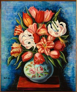 Lale ve zambaklardan oluşan çiçek buketi by Moise Kisling